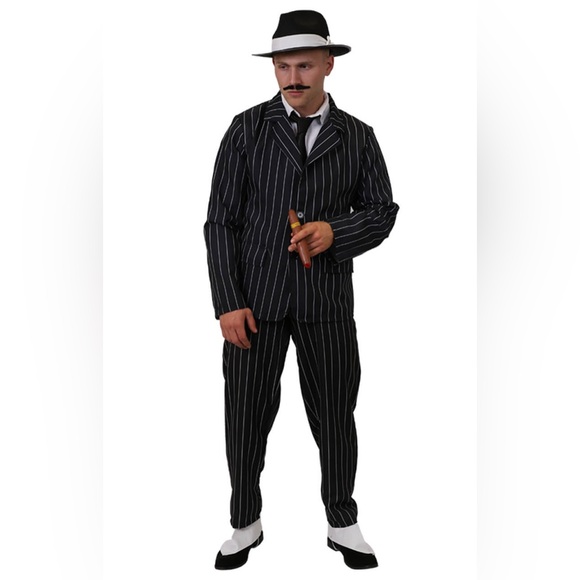 Pinstripe 1920's Gangster Costume- UNISEX MEDIUM - Picture 1 of 7